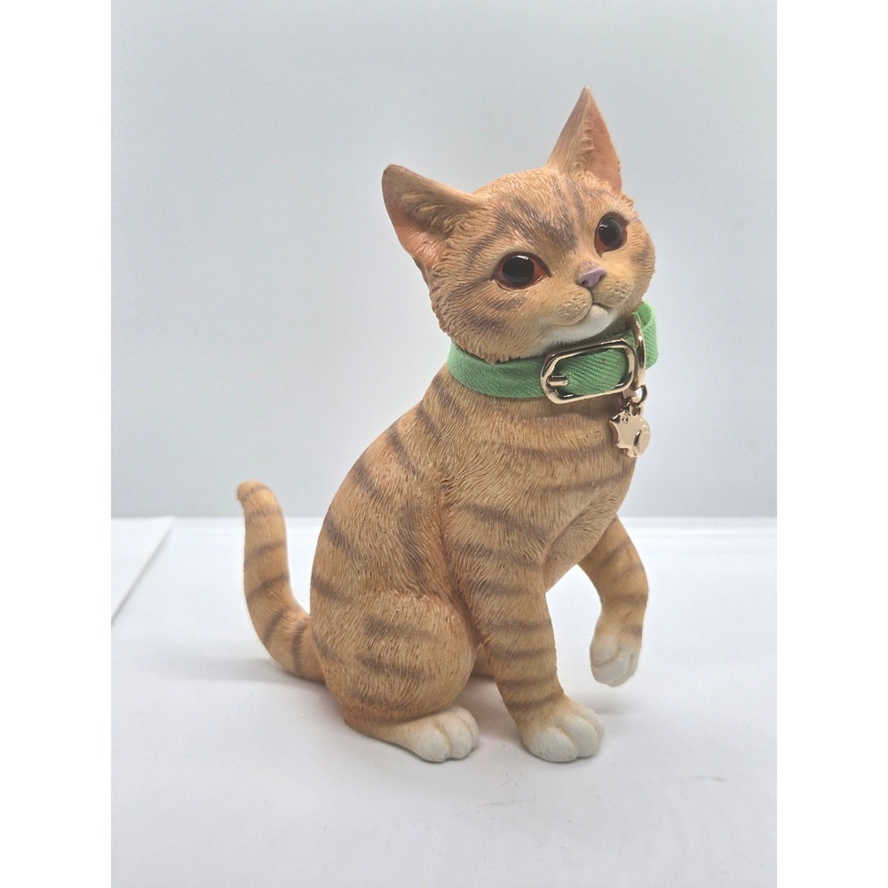 Vintage Lenox Charming Kitty Orange Tabby Cat Figurine Green Collar